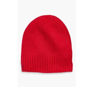 Nordstrom Rib Cashmere Beanie in Red